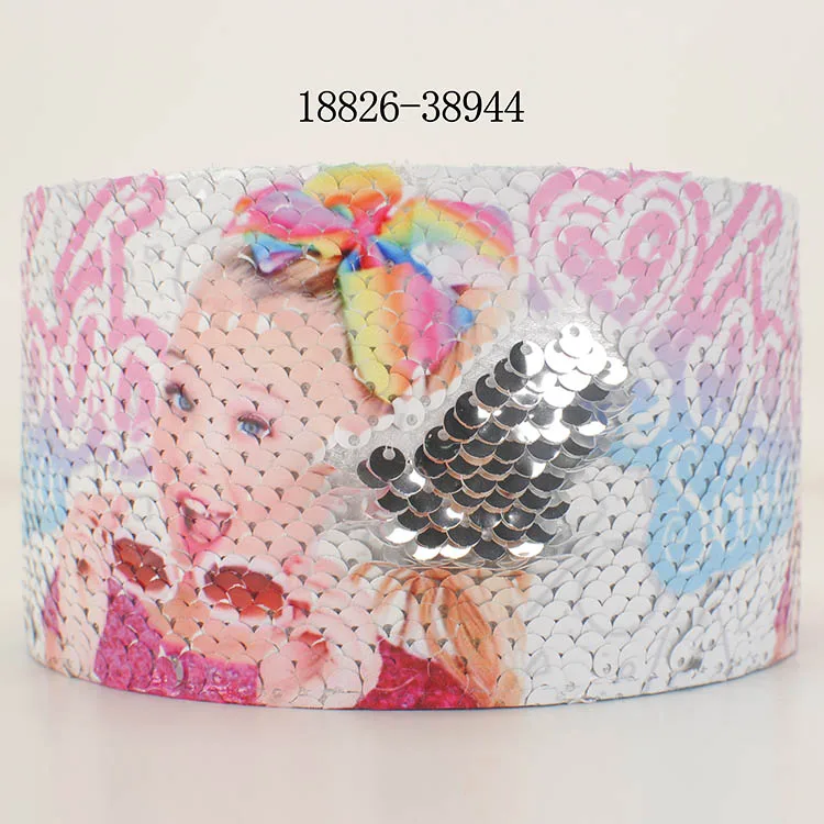 18826-38944 Новинка 5 ys " 75 мм мультфильм jojo hairbow двусторонние пайетки ленты - Цвет: 18826-38944