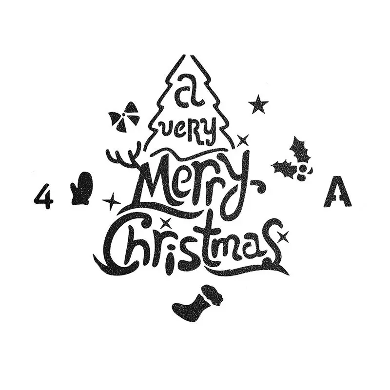 Merry Рождественский набор Стикеры живопись Трафареты для Diy Скрапбукинг штампы Home Decor Бумага карты торт шаблона украшения альбом - Цвет: A4