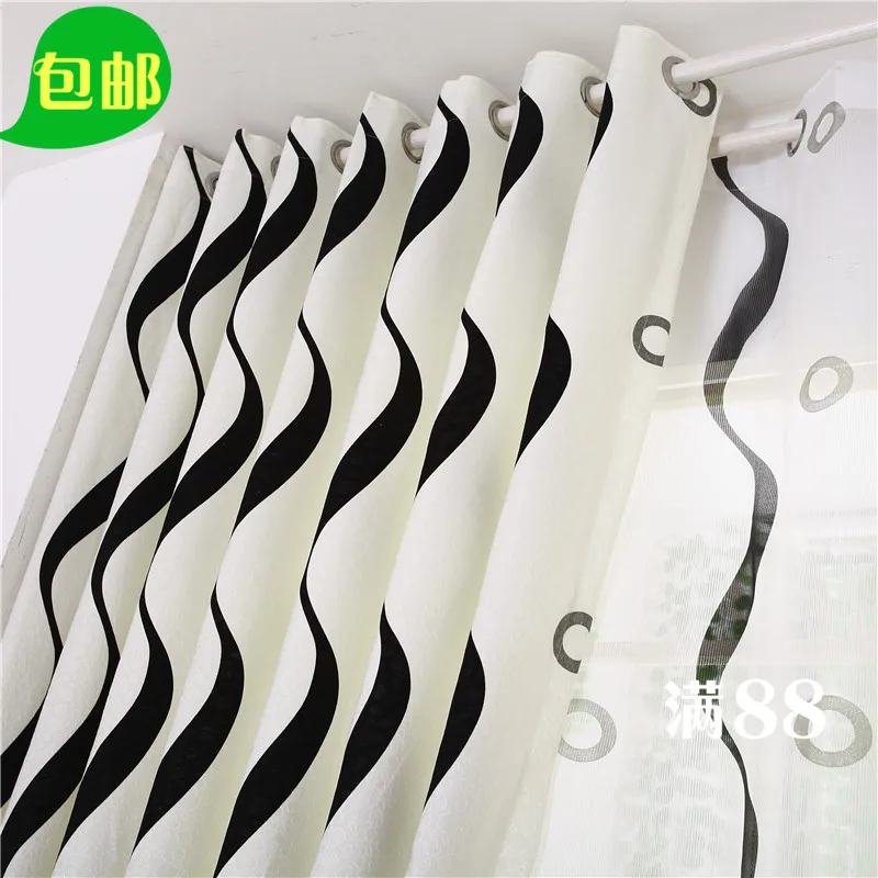 Качественные и современные Черный белый цвета полоса занавес готовая продукция