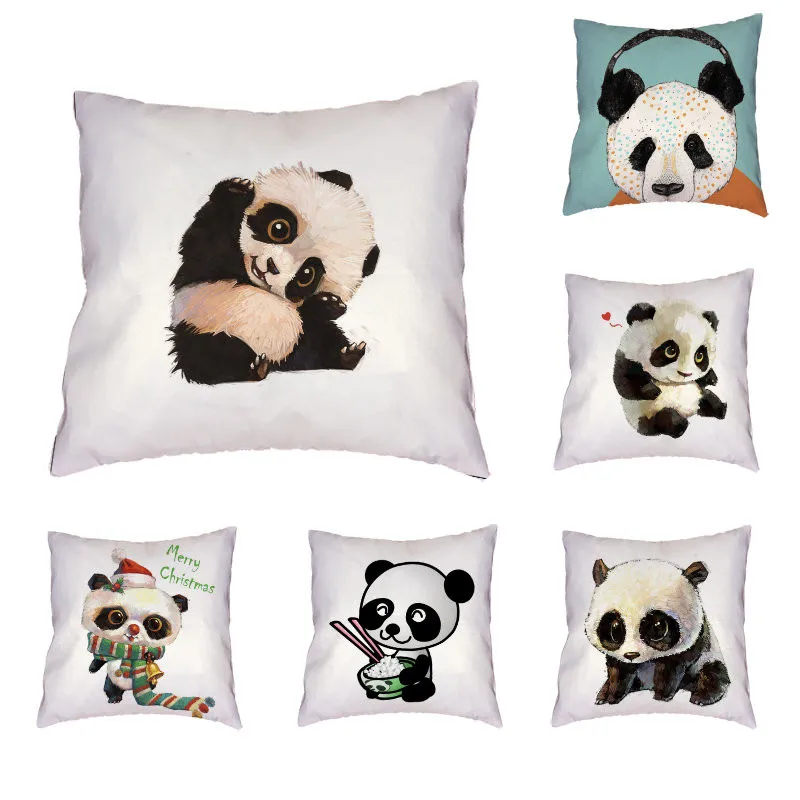 Милый маленький панда шаблон наволочка полиэстер персик кожи личности наушников