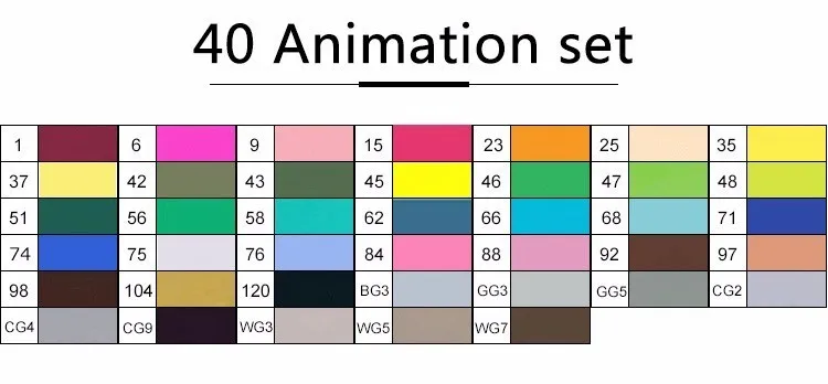 40 Animation set Toufive 40 цветов маркер ручка анимация дизайн Манга краска эскиз маркеры Рисование растворимый ручка мультфильм Граффити искусство маркеры ручки - Цвет: 40 Animation set
