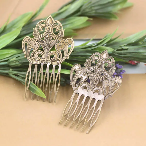 

50x80mm Mix colors Vintage Filigree Flower 6 teeth Wedding Bridal Hair Combs for Brides Headpiece Flower Hairwear Accessories