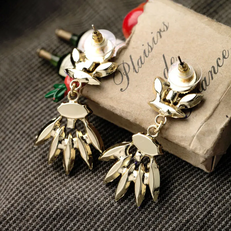 Разноцветный имитация драгоценных камней Этническая Серьга пирсинг 2015 новые