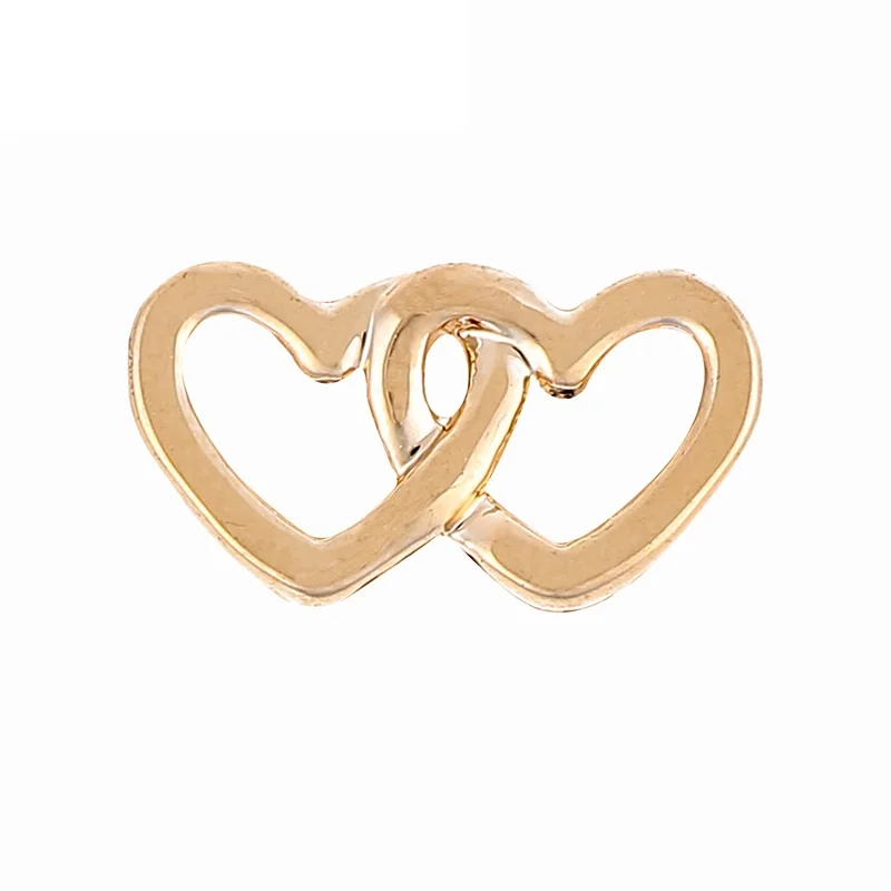 Hollow Small Interlocking Hearts Keys Broken Heart Slide Charms Keepers for Leather Mesh Keeper Bracelets Accessories Making | Украшения и