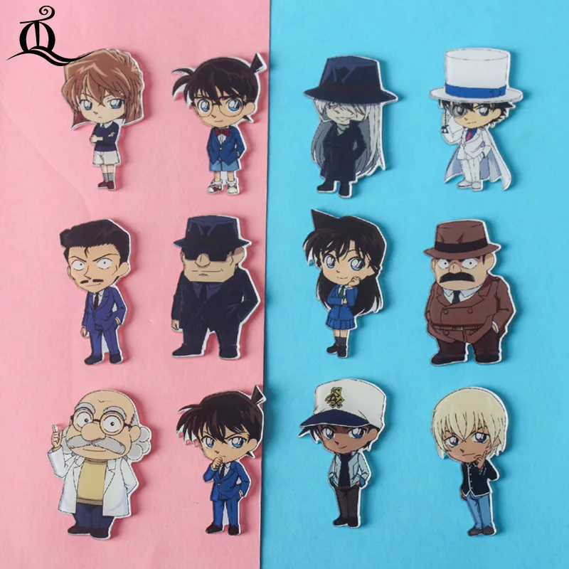 1 шт. Милая рубашка в стиле детектива Конана мультфильм значков на булавке Kawaii