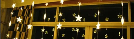 СВЕТОДИОДНАЯ Гирлянда занавеска С пятиконечными звездами|curtain lights|decorative lightswedding