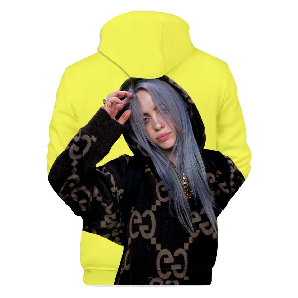 Новая американская независимая певица Билли эйлиш 3D толстовки wo Мужская Повседневная Толстовка с капюшоном осень Билли эйлиш 3D Толстовка с капюшоном
