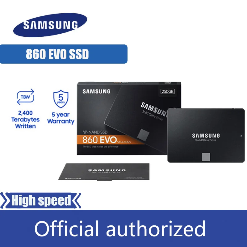 SAMSUNG 860 EVO Внутренний твердотельный диск 250GB 500GB 1 ТБ SSD SATA3 2,5 HD жесткий диск для ноутбуков настольных ПК