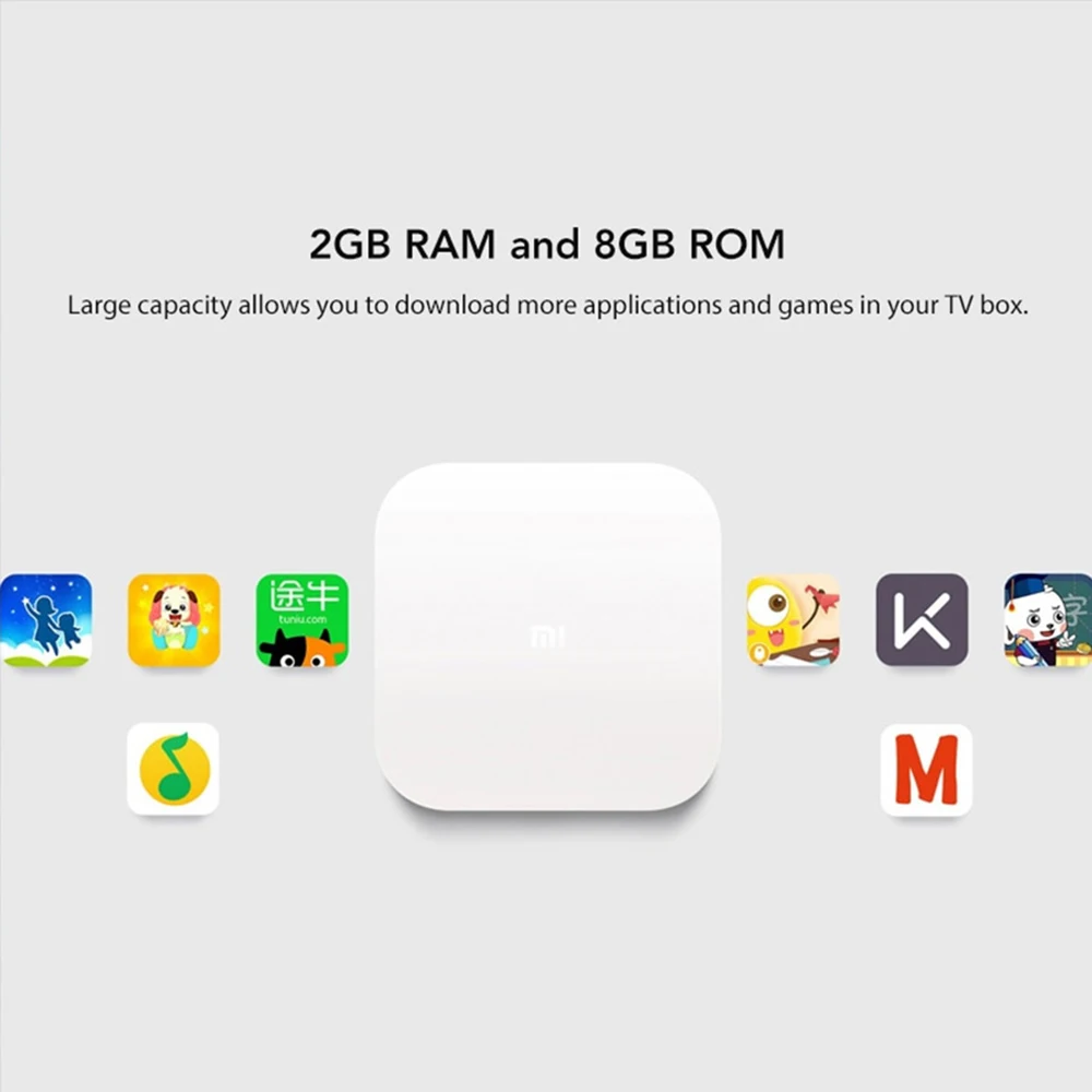 Xiaomi Mi Box 4 Smart 4K Ultra HD медиаплеер 2G ram 8G хранение Android HDR Голосовое управление Bluetooth
