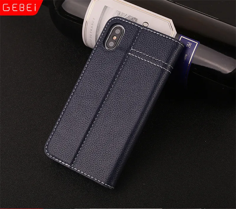 Роскошный чехол-бумажник из натуральной кожи Magnetc для IPhone X XS XR Max 6 6 S 7 8 Plus, бренд GEBEI