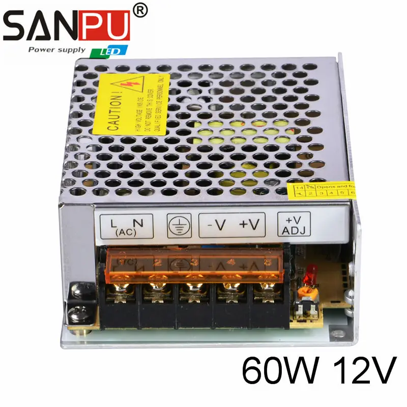 60W 12V 5A Маленький 2017 Новое прибытие питания 12 В 220V блок светодиодной ленты Один