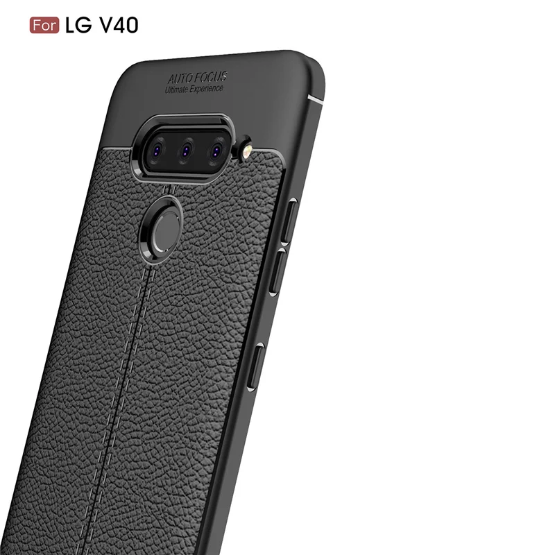 Чехол для LG V40 чехол Thinq силиконовый с текстурой личи из искусственной кожи