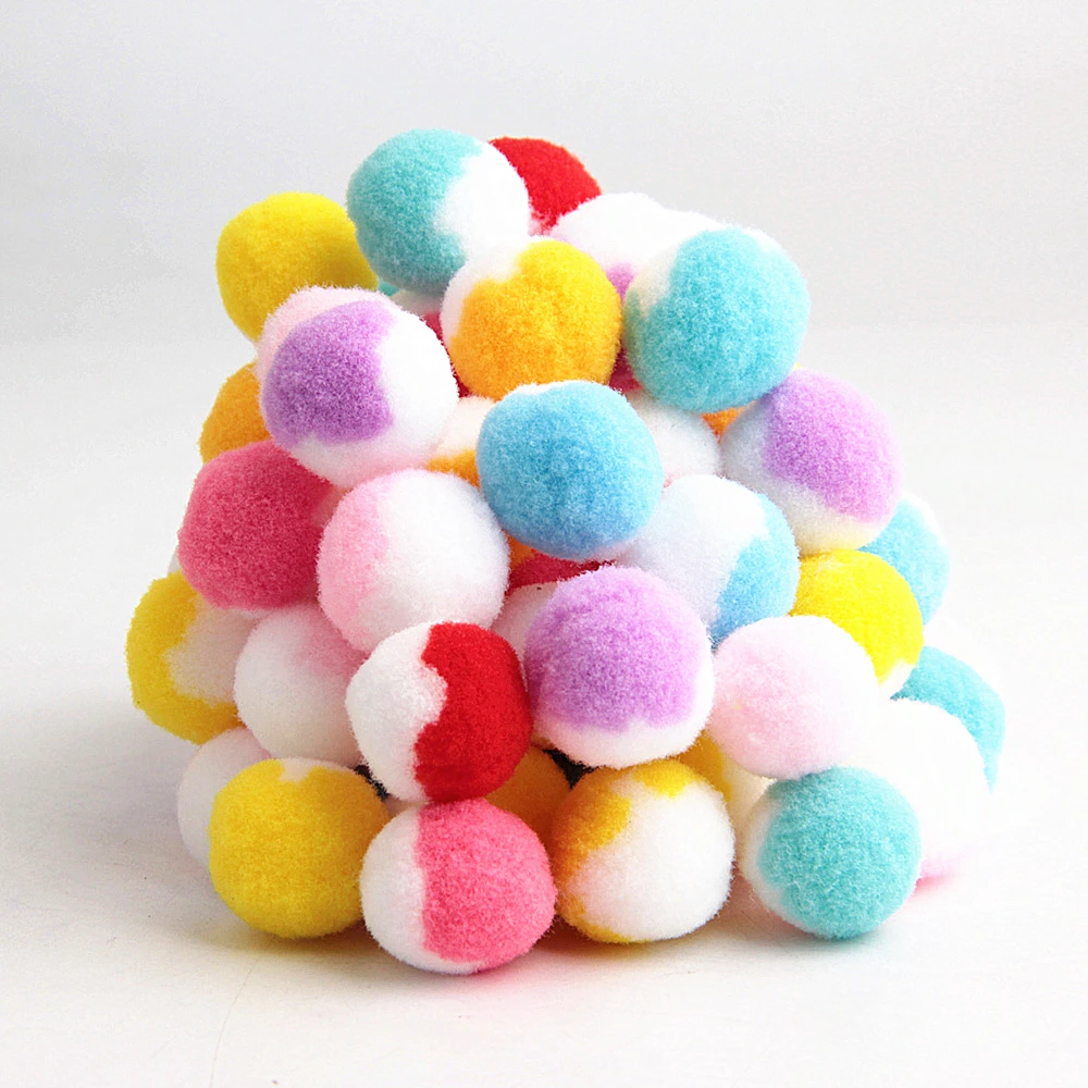 Градиент Цвет помпонами 15/20/25/30 мм Игла DIY рукоделие мини Pom с меховым помпоном для ручной работы аксессуары DIY рукоделия 20g