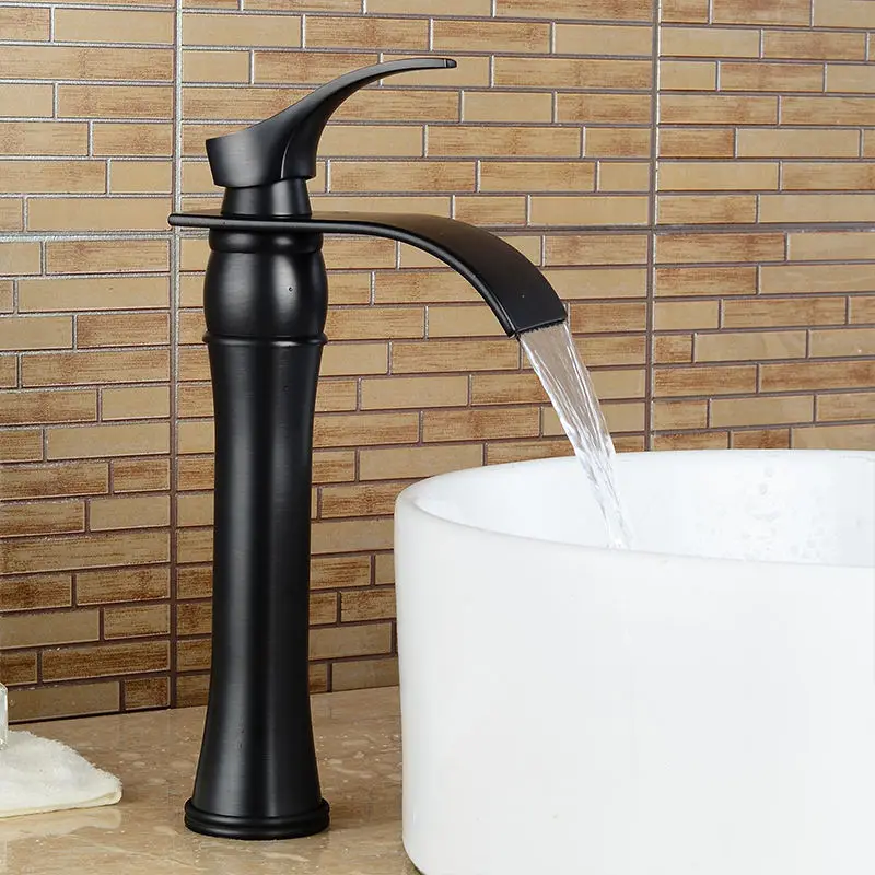 Смесители для раковины водопад золотое покрытие твердая латунь серебряный