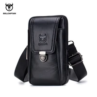 bullcaptain genuine leather vintage waist packs men travel fanny pack belt bum shoulder bag waist bag mobile phone pouch