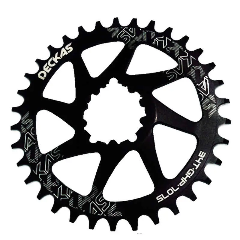 Round-Black-38T Deckas GXP Road велосипедная Звездочка 32/34/36/38 T MTB передняя Звездочка Круглый/Овальный брелок для ключей для горного велосипеда SRAM GXP XX1 XO1 X1 GX XO X9 - Цвет: Round-Black-38T