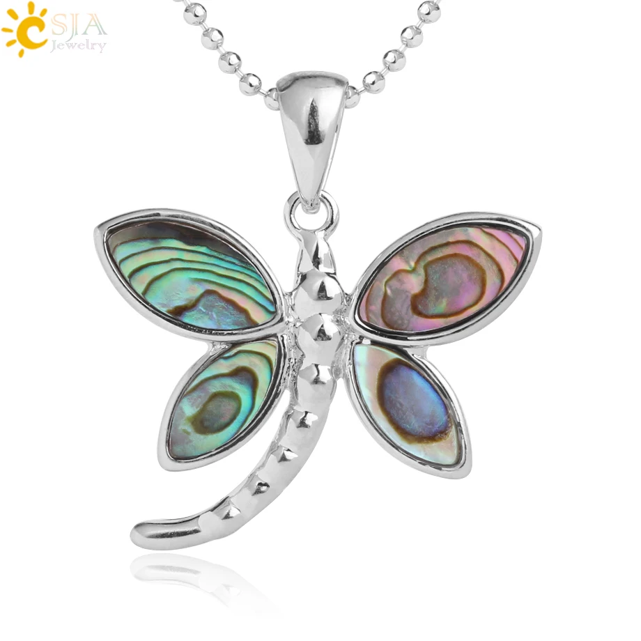 Csja натуральный Абалон оболочки бабочка кулон серебряный цвет Радужный цвет красочные раковины милые Подвески Ожерелья для женщин ювелирные изделия G043