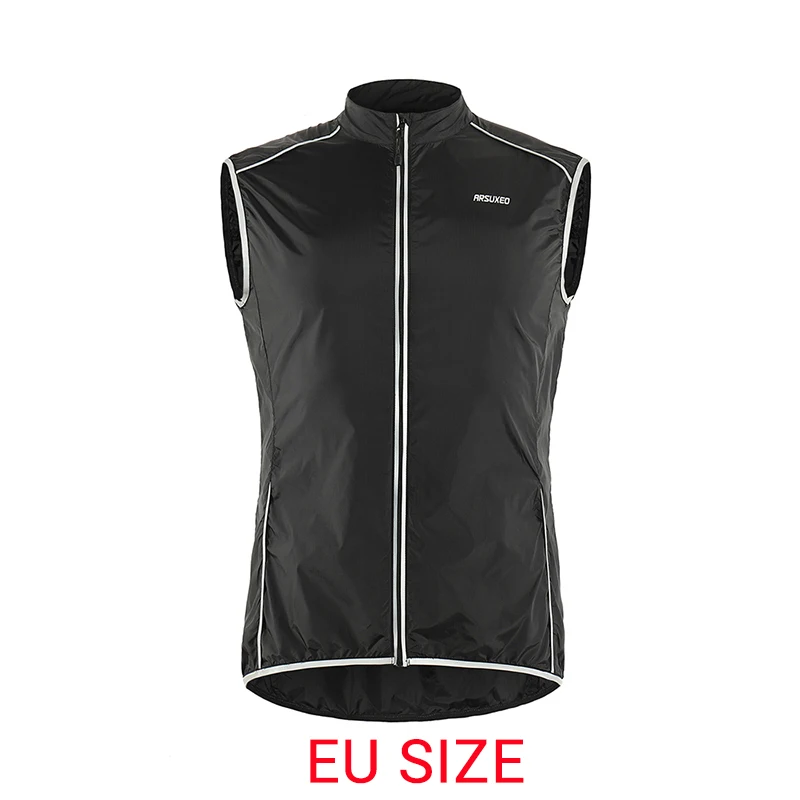 18v6 black EU size ARSUXEO для мужчин's жилеты спорт на открытом воздухе жилет для пары без рукавов ветрозащитный светоотражающий для горного велосипеда дорожный велосипед велосипедный Джерси - Цвет: 18v6 black EU size