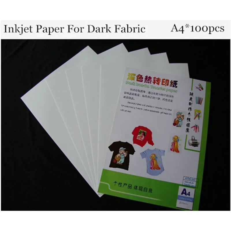 

(A4*100 шт.) струйная термобумага, Термотрансферная Бумага для текстиля темного цвета, Термотрансферная Бумага для темной светильник й ткани