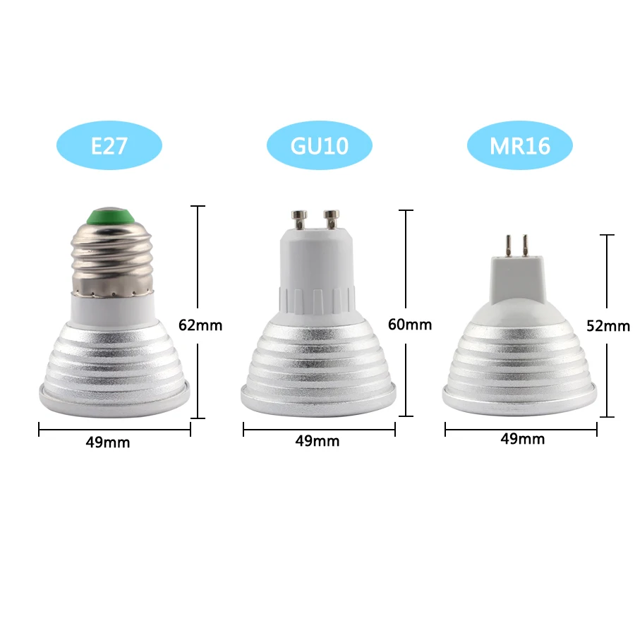 MR16 GU10 E27 Светодиодная лампа 12 В RGB умная лампочка 3 Вт Лампочка для дома с