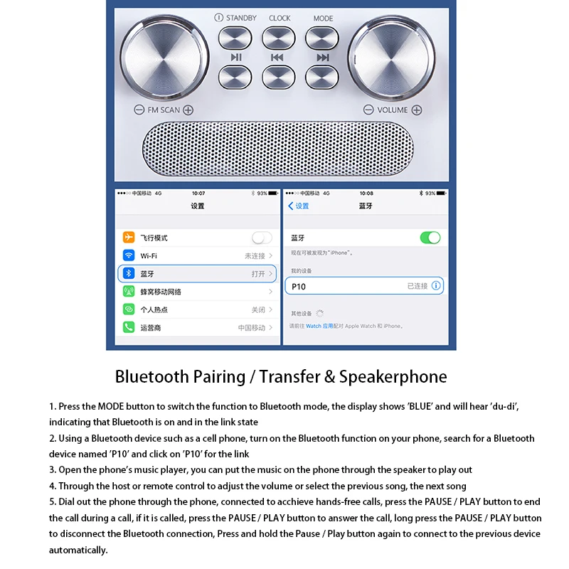 Горячая Высокое качество Bluetooth fm-радио Hands-free Звонки Настольный Будильник карта портативный мини беспроводной стерео плеер сабвуфер