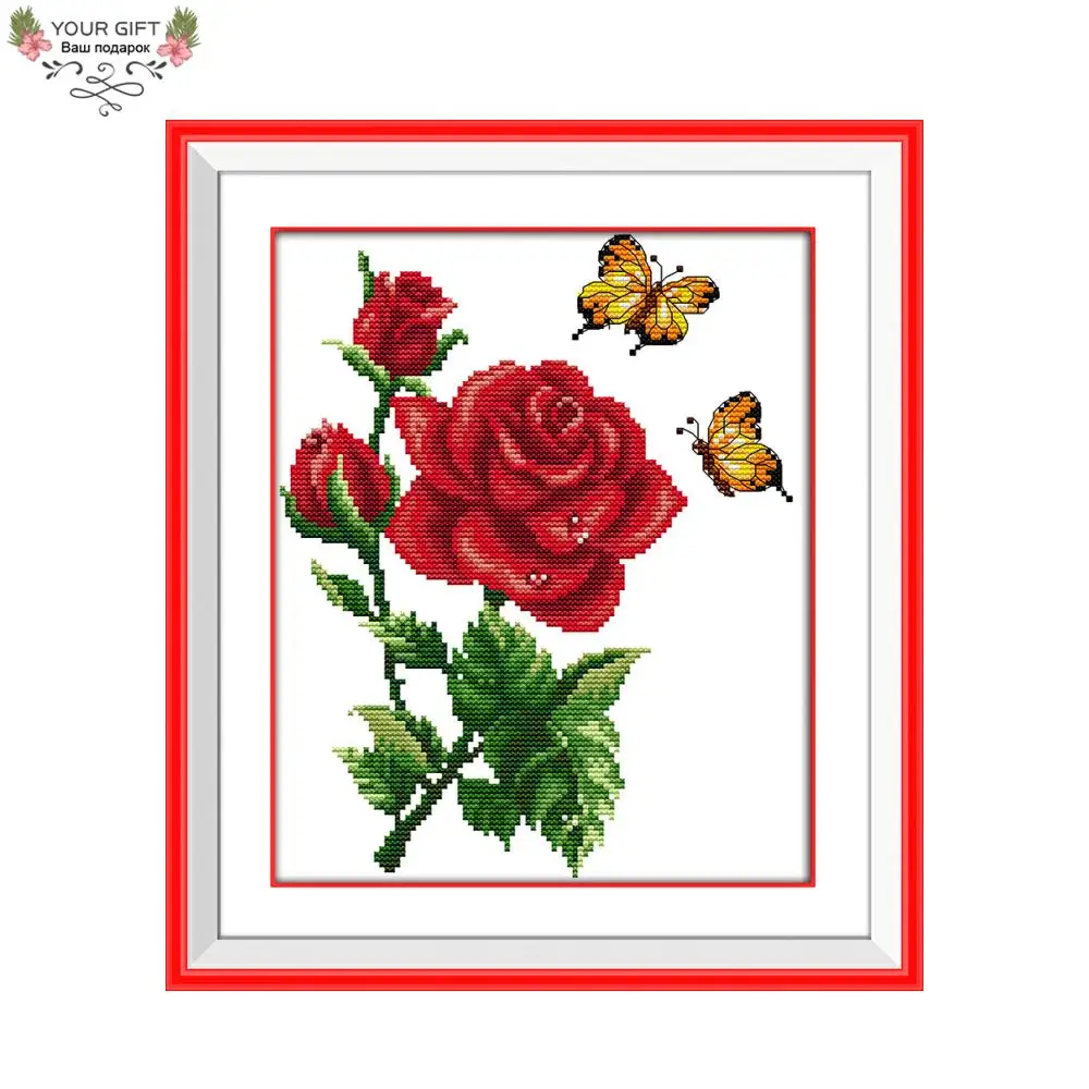 Joy Sunday H615(12) 14CT 11CT наборы для вышивки крестом домашнего декора с бабочками и