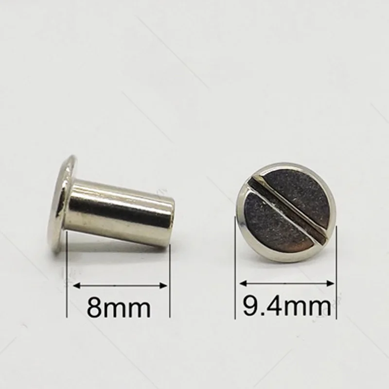 8mm 20 шт./лот, маленькие размеры, никелированные винты для переплета книг, металлические межвинты, заклёпки, винты для переплета альбомов - Цвет: 8mm