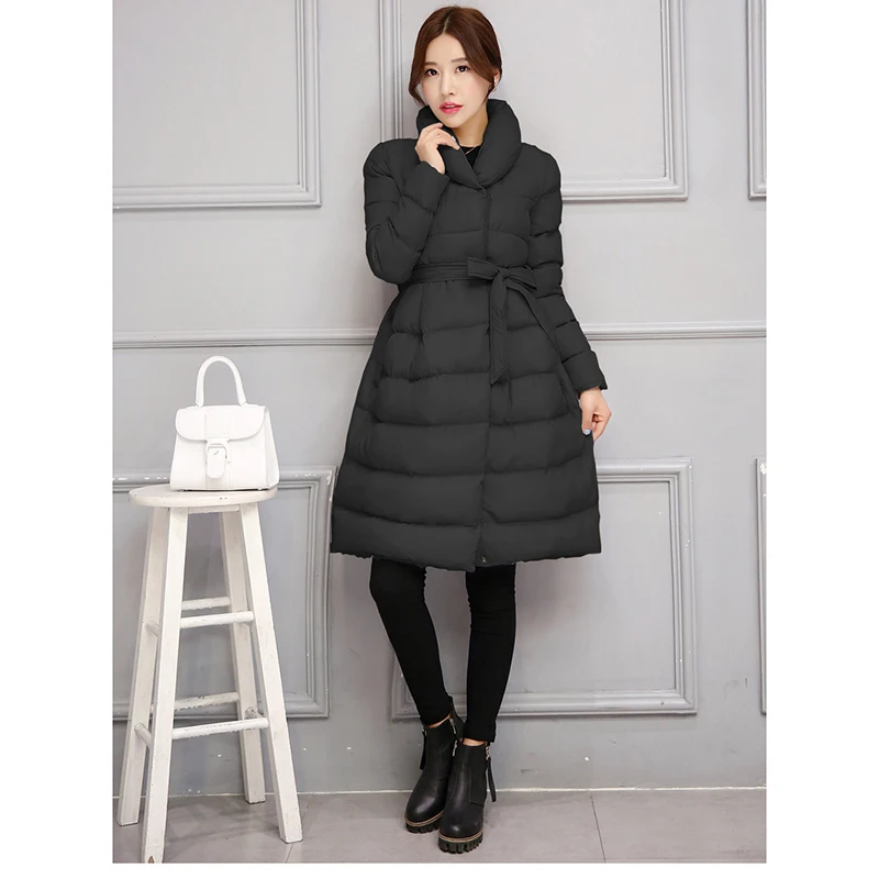 Пальто-юбка женское с воротником-стойкой и завязкой-бантом | Женская одежда