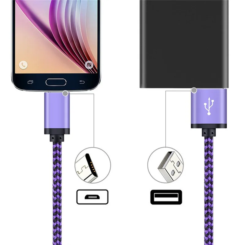 Micro usb type c chager cable for sony Xperia XZ3 X Performance XZ1 XZ2 XZ Premium Compact L1 L2 C5 C6 T2 Ultra C3 C4 Nylon USB | Мобильные