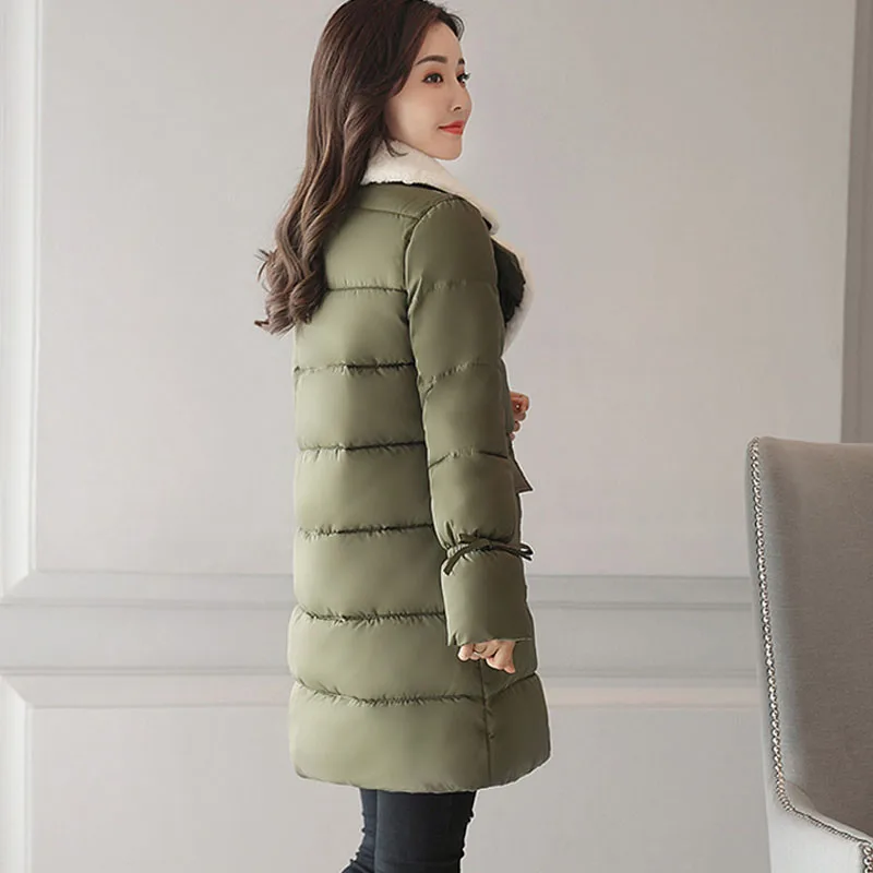 Новые зимние Для женщин теплый с капюшоном утолщаются тонкий двубортный