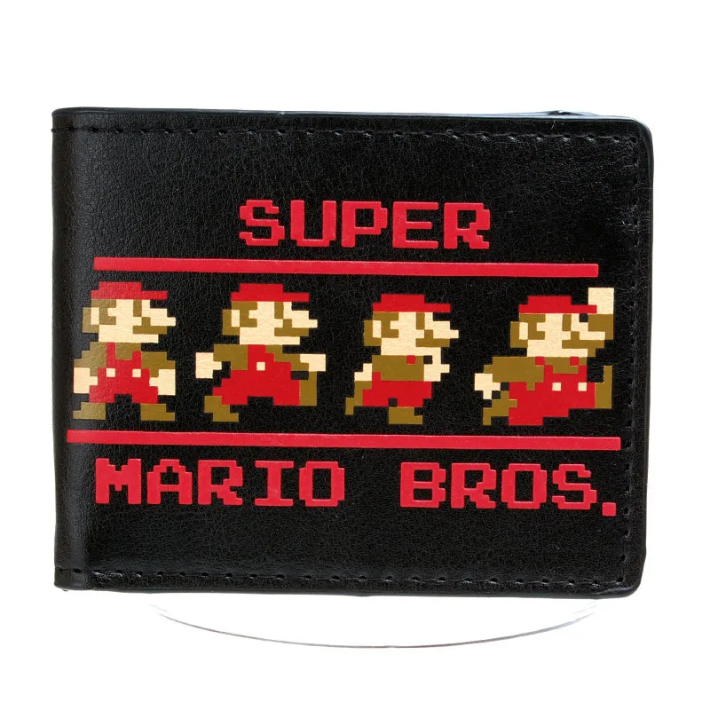 Бумажник с изображением героев из мультфильма «Super Mario bros», персональный кошелек из искусственной кожи для молодых студентов, бумажник для карт DFT1431