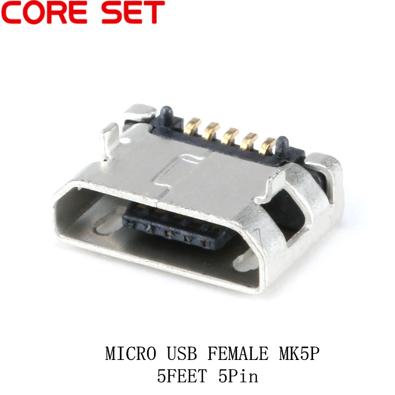 100 шт потребительских упаковок для микро USB 5 контактный разъем MK5P SMD DIP мини флеш-накопитель USB с гнездовым соединителем