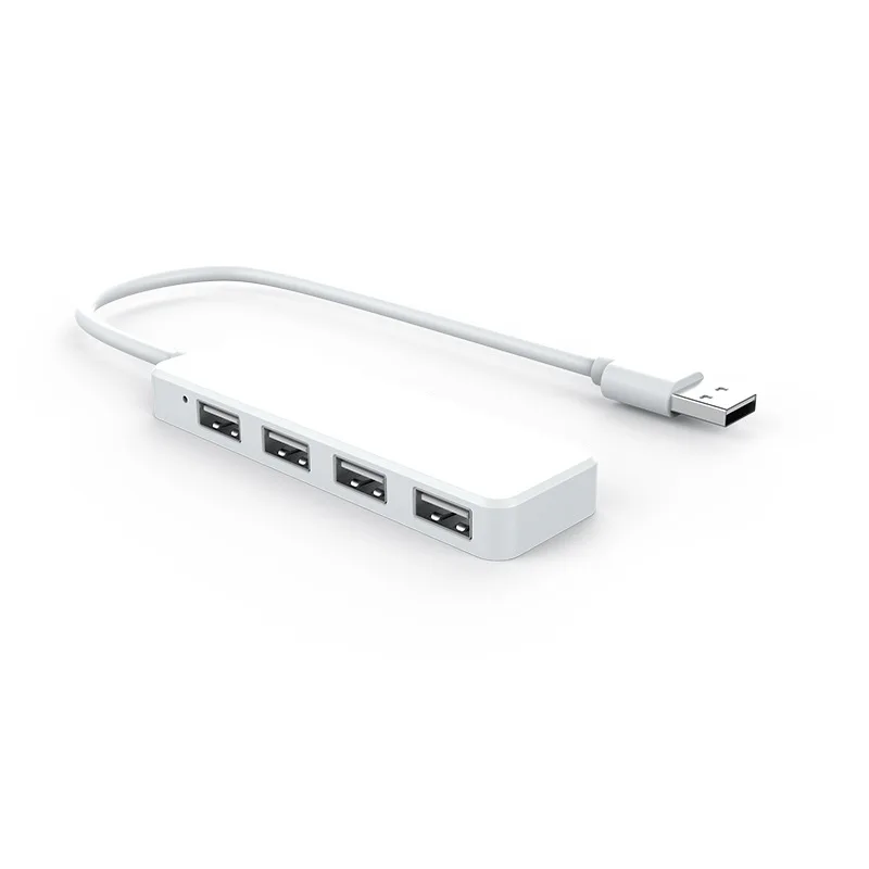 White Ультра тонкий 4 Порты и разъёмы USB 2,0 концентратор для MacBook Мульти USB Порты и разъёмы разветвитель ноутбука, настольного компьютера usb-хаб ПК компьютер Портативный USB2.0 HUB адаптер - Цвет: White