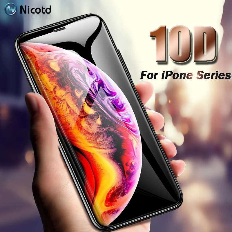 10D Защитная пленка для экрана для iPhone 7 XS MAX 8 Plus закаленное стекло против отпечатков пальцев для iPhone X 7Plus 8 XS MAX пленка для экрана