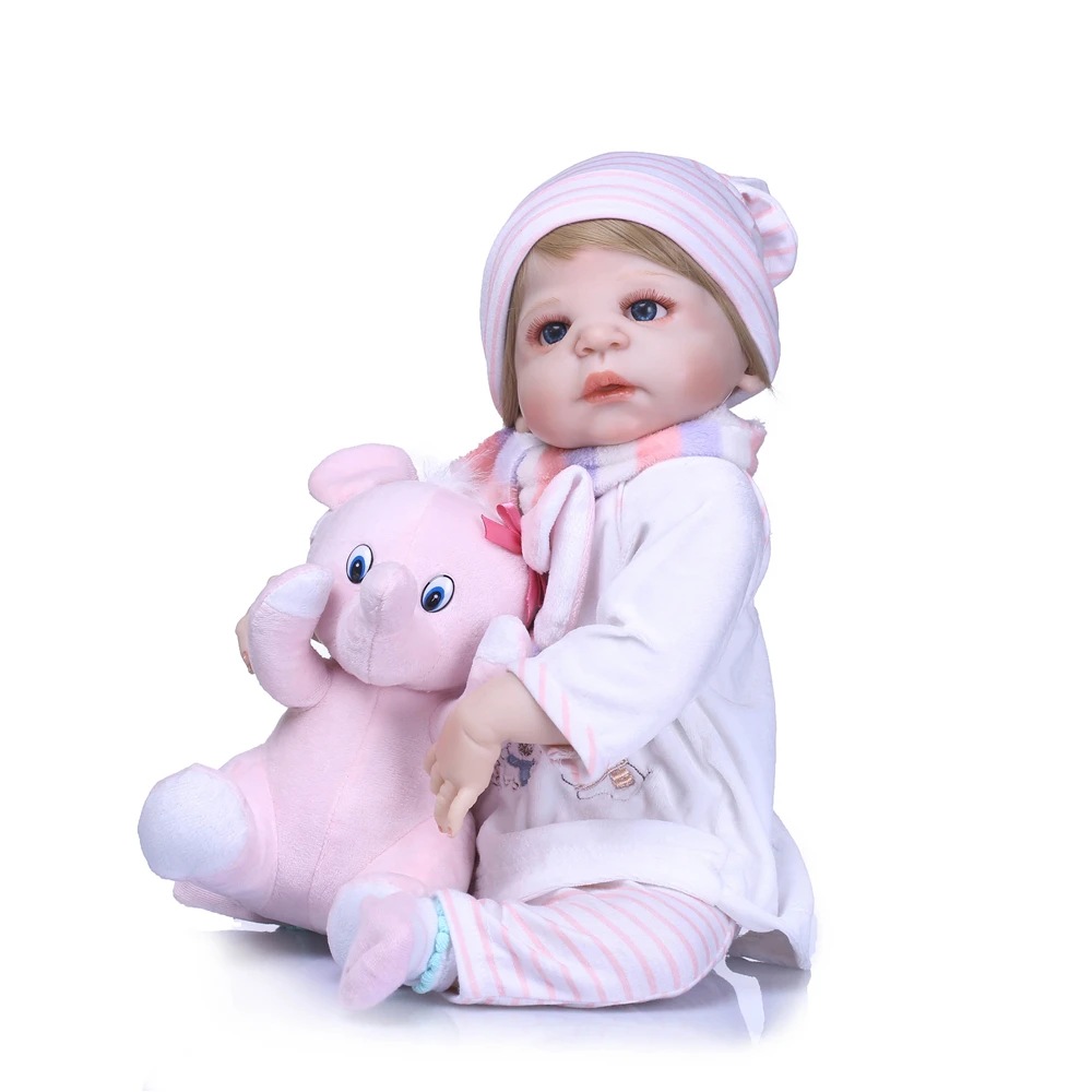 Оригинальные Розовые Слоны npk dolls силиконовые куклы для новорожденных подарки 22
