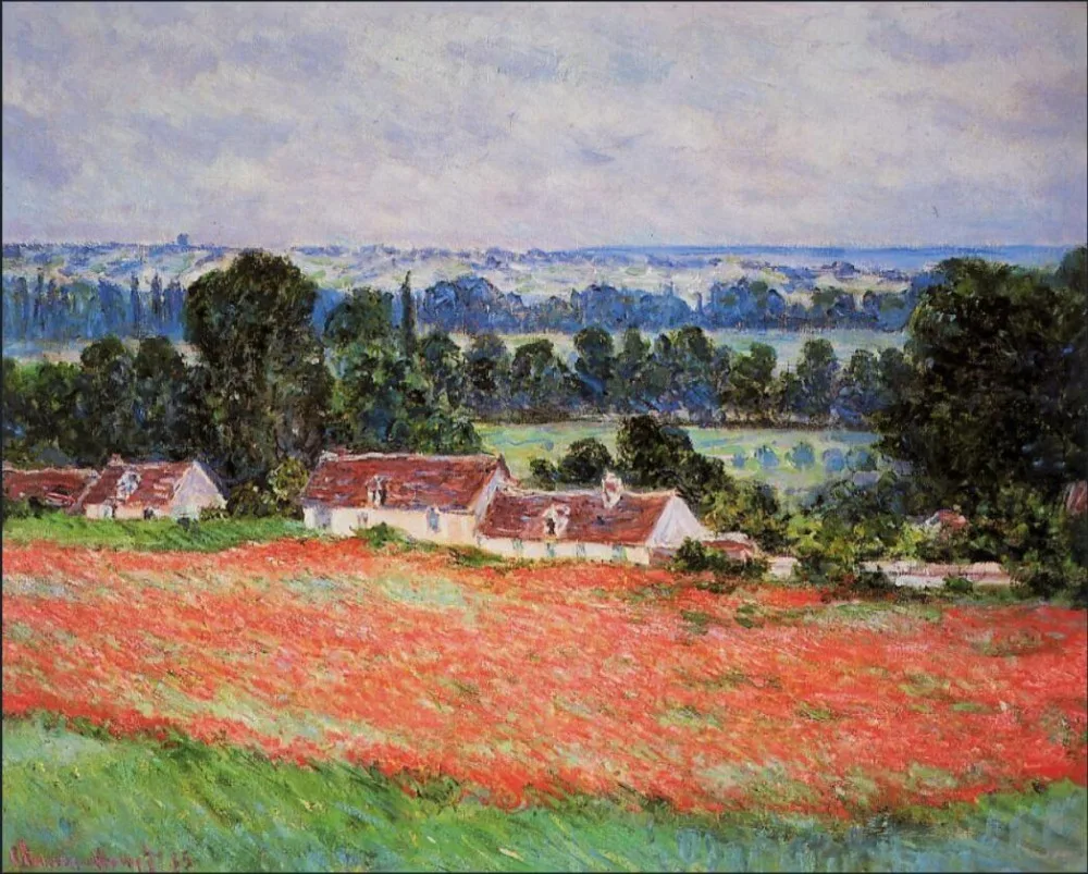 

High quality Oil painting Canvas Reproductions Poppy Field at Giverny (1885) By Claude Monet Painting hand painted