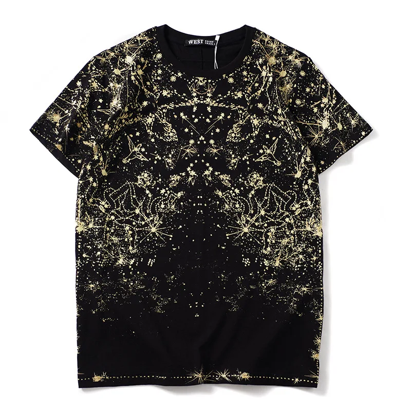 Новинка 2019 мужские футболки со звездами и созвездиями уличные хлопковые в стиле