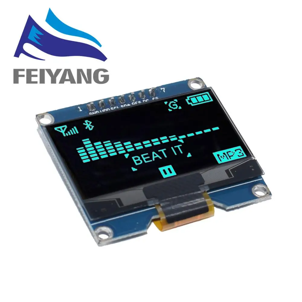 1 шт. 1,54 дюймов 7PIN белый OLED экран модуль SSD1309 Привод IC совместимый для SSD1306 SPI интерфейс 128*64 - Цвет: Синий