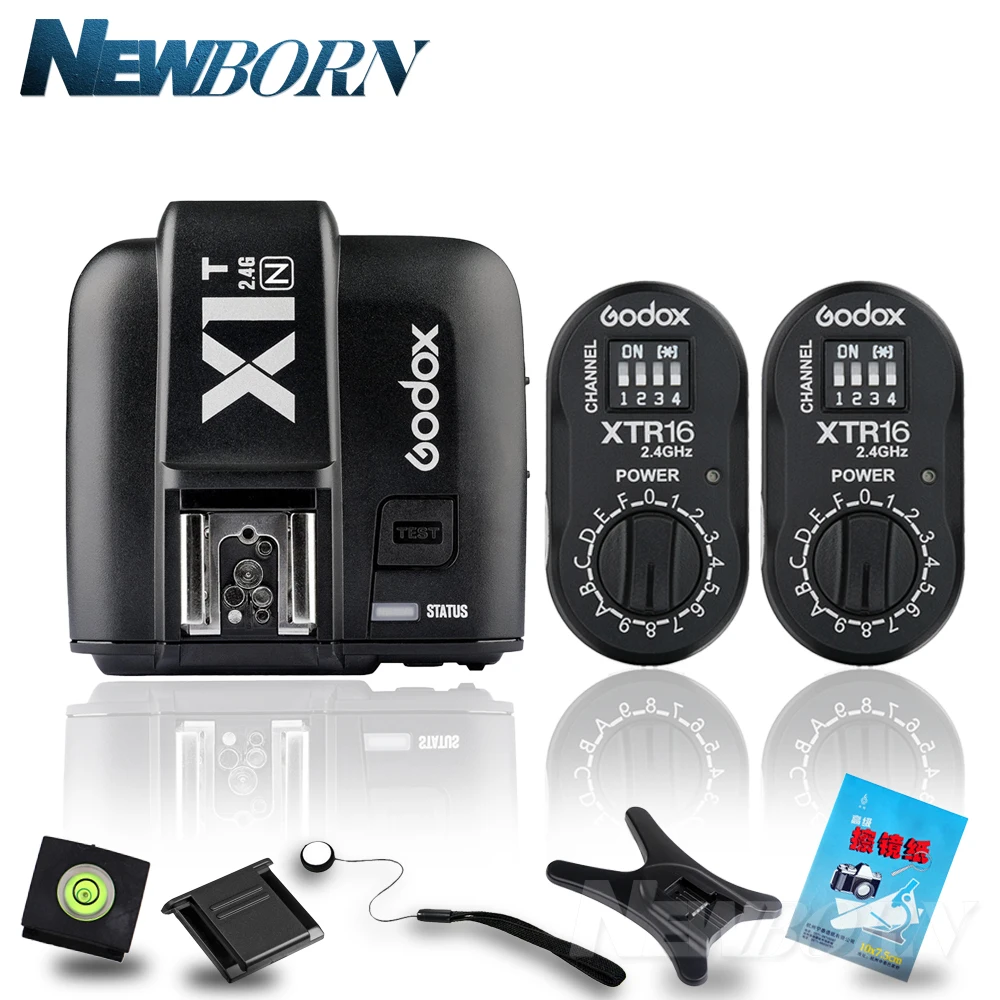 Godox 2x XTR-16 беспроводной 2 4G триггер управления питанием + X1T-N TTL передатчик для Nikon