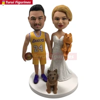 wedding cake topper custom bobble head groom basketball wedding cake topper sports figure personalized wedding cake toppe