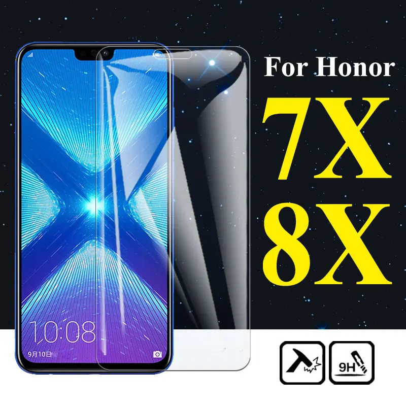 Защитное стекло на Honor 8X для Huawei 7X8X7 Защита экрана Huawai Xonor X8 X7 Huavei закаленное Броня