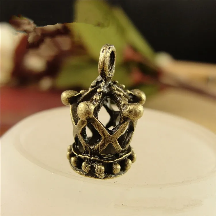 Antique Bronze 20 шт. 13x18 мм Винтаж Металлическая корона кулон полые клетка для DIY ювелирное ожерелье браслет интимные аксессуары - Окраска металла: Antique Bronze