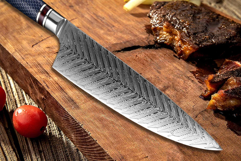 XITUO дамасский нож шеф-повара 8 дюймов острый Santoku Gyutou профессиональные японские нарезанные ножи для очистки овощей Кухонные инструменты для приготовления пищи