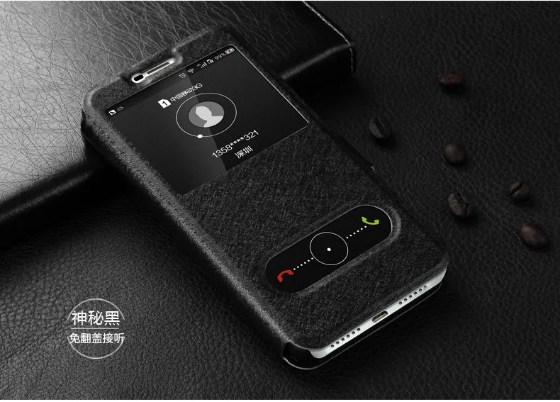 100 шт./лот Быстрый просмотр открытое окно флип чехол кожаный для huawei maimang 4 D199 G7 Plus G8
