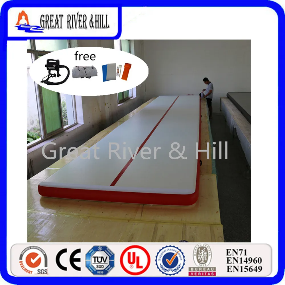 free air shipping to door,12*1.8*0.15m tumble track inflatable air mat for gymnastics,inflatable gym mat