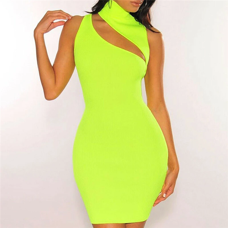 Сексуальное женское прилегающее обтягивающее без рукавов Летнее коктейльное