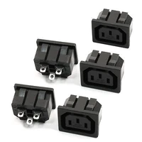 5 pcs iec 320 c13 panel outlet power socket clamp type connector ac 250v 10a
