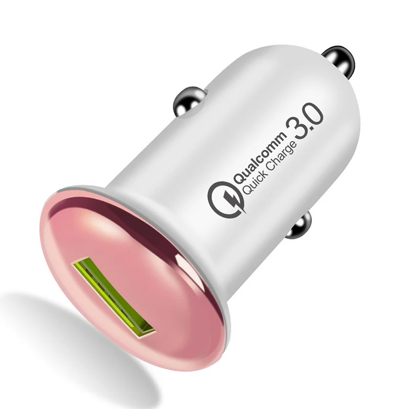 Мини USB Автомобильное зарядное устройство для мобильного телефона QC3.0 быстрое зарядное устройство один USB Автомобильное зарядное устройство для iphone samsung Xiaomi Адаптер зарядного устройства для планшета