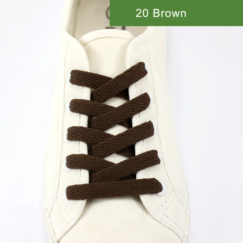 20 Brown Новинка, 1 пара шнурков, плоские цветные светодиодные шнурки для обуви, модная парусиновая обувь, цветные шнурки для мальчиков и девочек, длина шнурка: 60-200 см - Цвет: 20 Brown