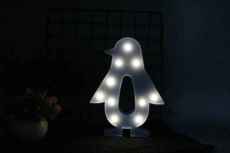 Romantic Novelty Lighting Decor Penguin Night Light 3D LED Home Bulb Table Bedroom Wall Lamp Xmas Party Wedding Holiday Gifts | Лампы и